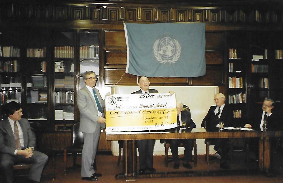 presentation of cheque from UNA (Welsh Centre Trust)
