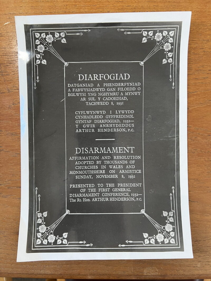 The 1931-32 World Disarmament Memorial from Wales - Cymru Global