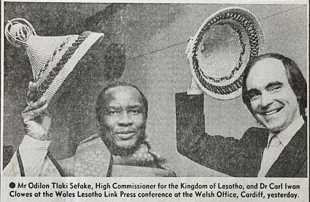 Newspaper clipping from Dolen Cymru launch in 1985